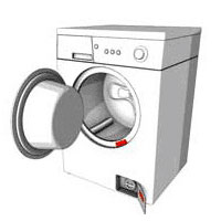 Шильдик на стиральной машине с фронтальной загрузкой